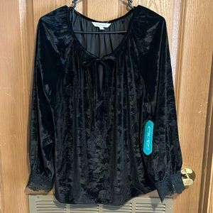 Pioneer Woman Black Velvet Shirt Size Large NWT!
